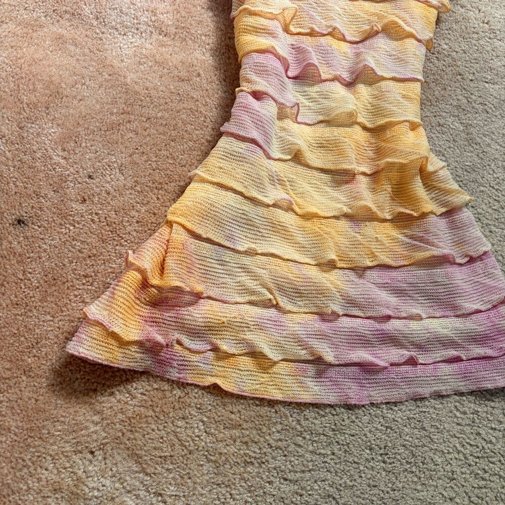 fairycore mermaid pastel tiered ruffle knit mini dress